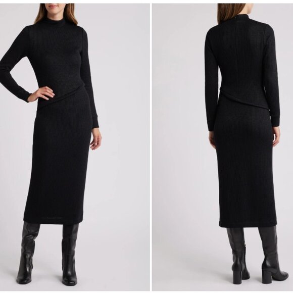 Du Paradis Long Sleeve Rib Maxi Dress - Picture 1 of 10